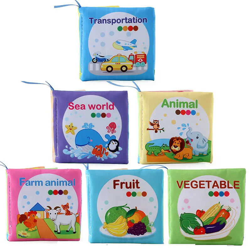 Baby Cloth Books Enlightenment Early Educational Toys Kids Fruits Animal Numbers Food Cognitive Book for Toddlers 0-36 Month