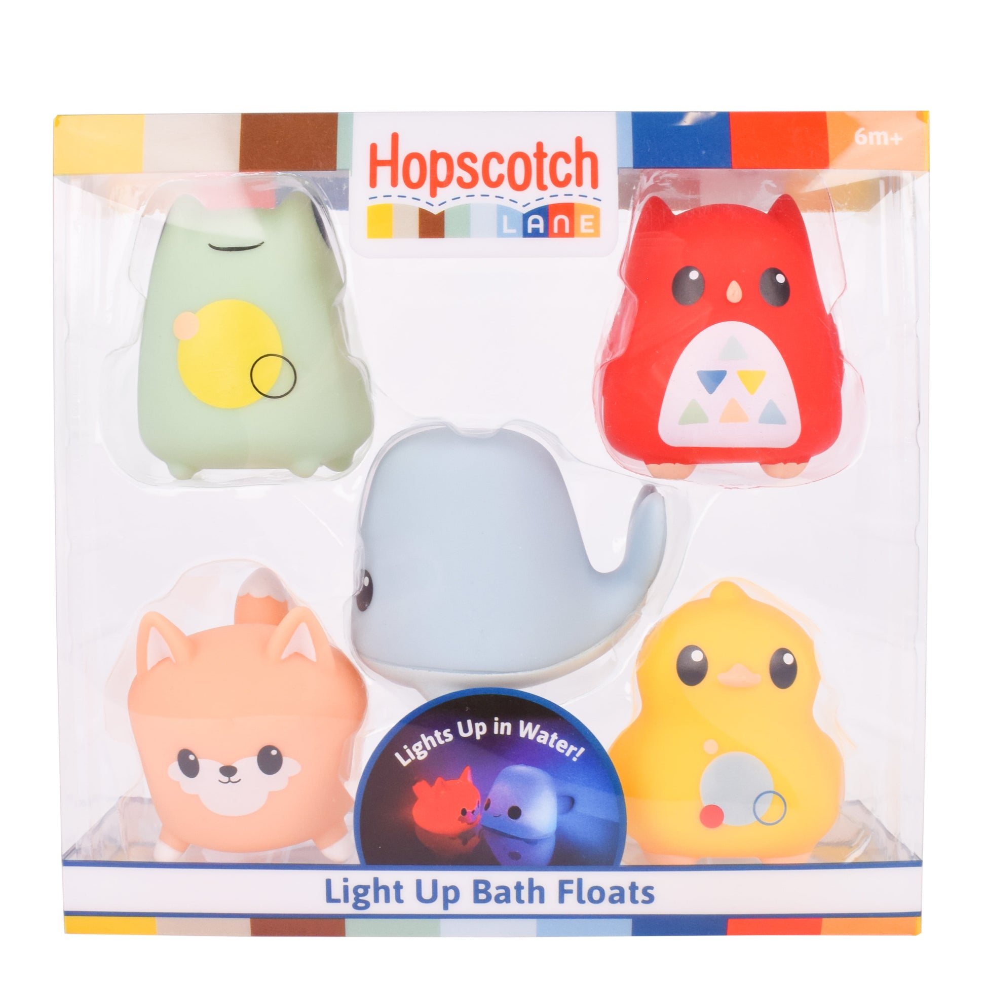 5 Count Pack Light up Animal Bath Toys, Ages 6+ Months, Unisex