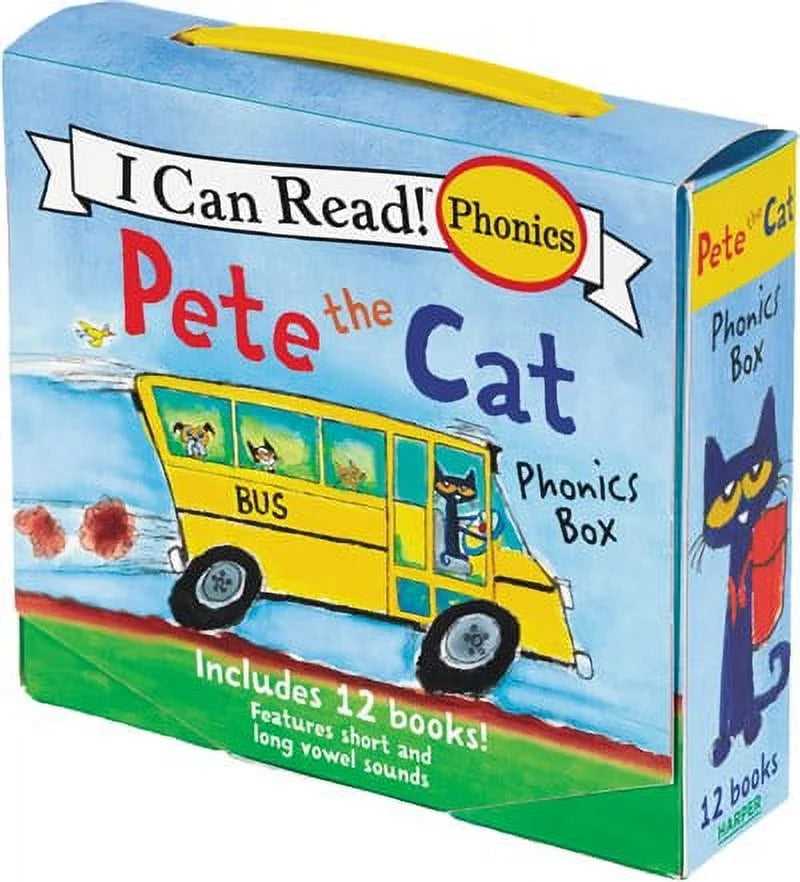 Pete the Cat 12-Book Phonics Fun!: Includes 12 Mini-Books Featuring Short and Long Vowel Sounds (Paperback)