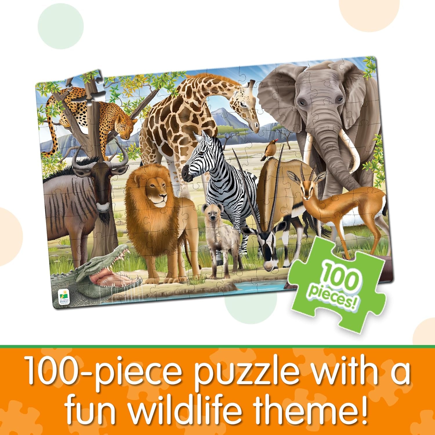 Puzzle Doubles Glow in the Dark - Wildlife - 100 Piece Puzzles, Glow in the Dark Puzzle for Kids Puzzles Ages 4-8, Award Winning Educational Toys