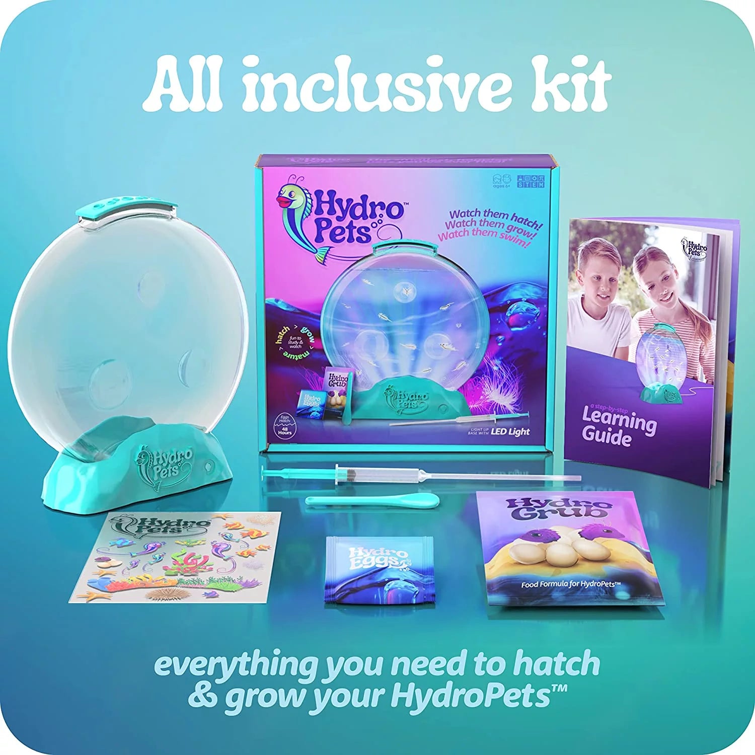 Live Sea Pets Habitat Kit, Light up Tank - Hatch & Grow Aquatic Pets Gift Science Experiments Kits - Educational STEM Kids Toys for Boys & Girls Age 6-12