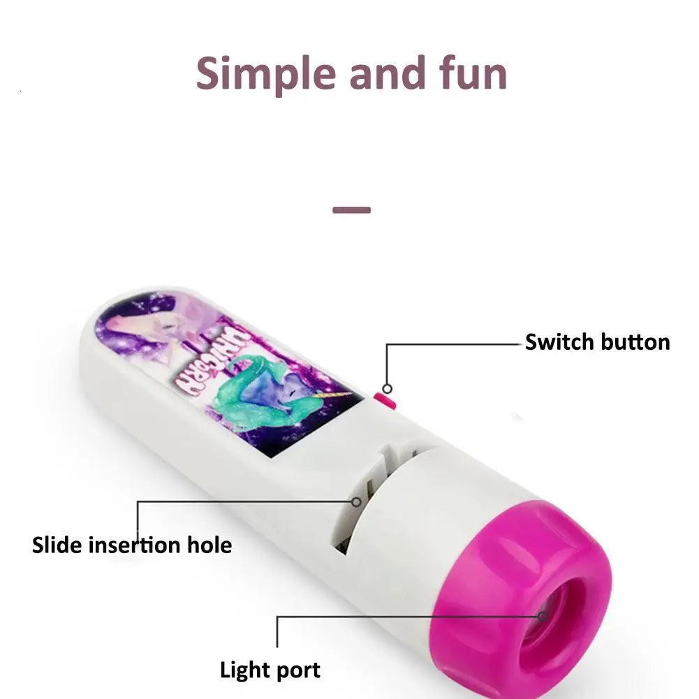 Projection Flashlight Children Projector Light Cute Cartoon Toy Night Photo Picture Light Bedtime Learning Fun Toys