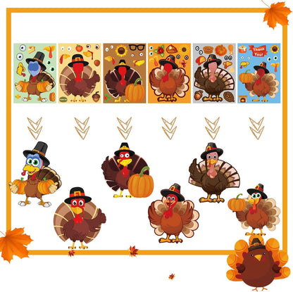 Thanksgiving Activities for Kids Thanksgiving Stickers for Kids Thanksgiving Gi Fts for Kids Make a Turkey Stickers Thanksgiving Crafts for Kids 30 PCS Turkey Face Stickers for Kids