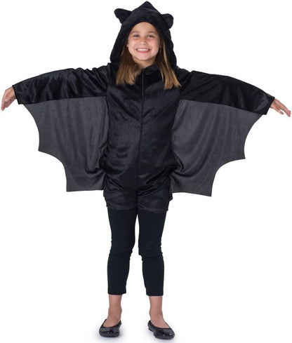 Bat Costume for Kids - Halloween Vampire Bat Costume for Girls - Black Bat Onesie with Wings