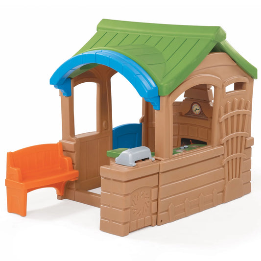 Gather & Grille Brown Toddler Playhouse Plastic Kids Outdoor Toys