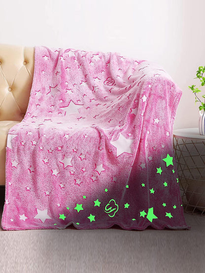 1Pc Star Pattern Blanket, Modern Flannelette Glow in the Dark Blanket for Bed