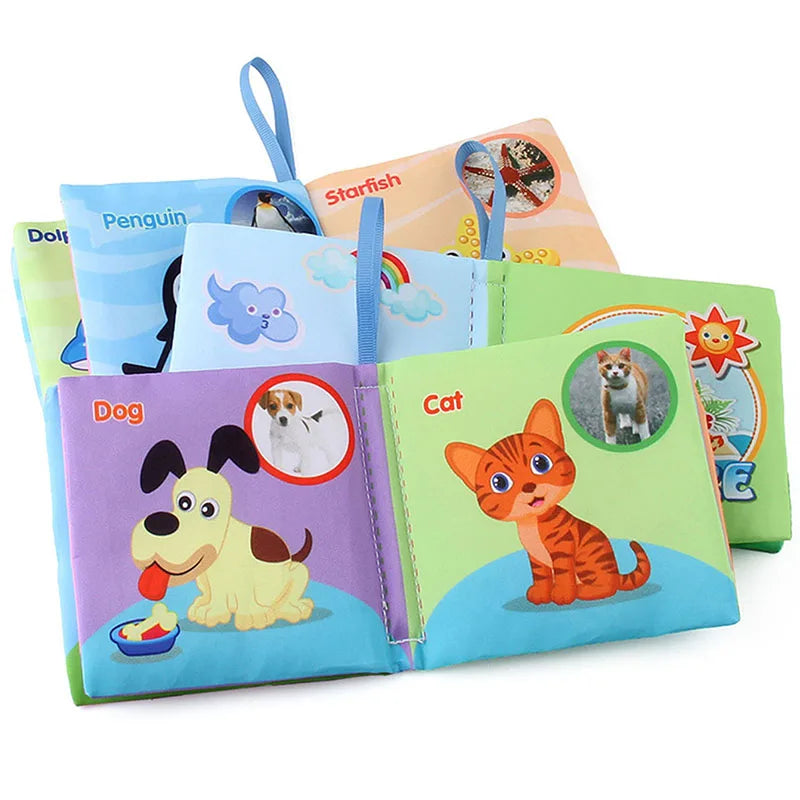 Baby Cloth Books Enlightenment Early Educational Toys Kids Fruits Animal Numbers Food Cognitive Book for Toddlers 0-36 Month