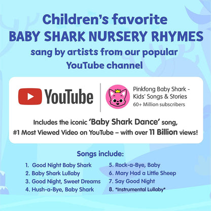 Baby Shark Bedtime Songs 10 Button Sound Book | Baby Shark Toys | Learning & Education Toys | Interactive Baby Books for Toddlers 1-3 | Gifts for Boys & Girls