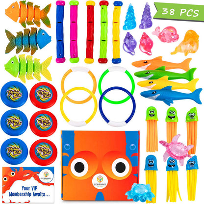 Ingeniuso Pool Diving Toys for Kids 36 Pc Sinking Floating Diving Toys for Kids