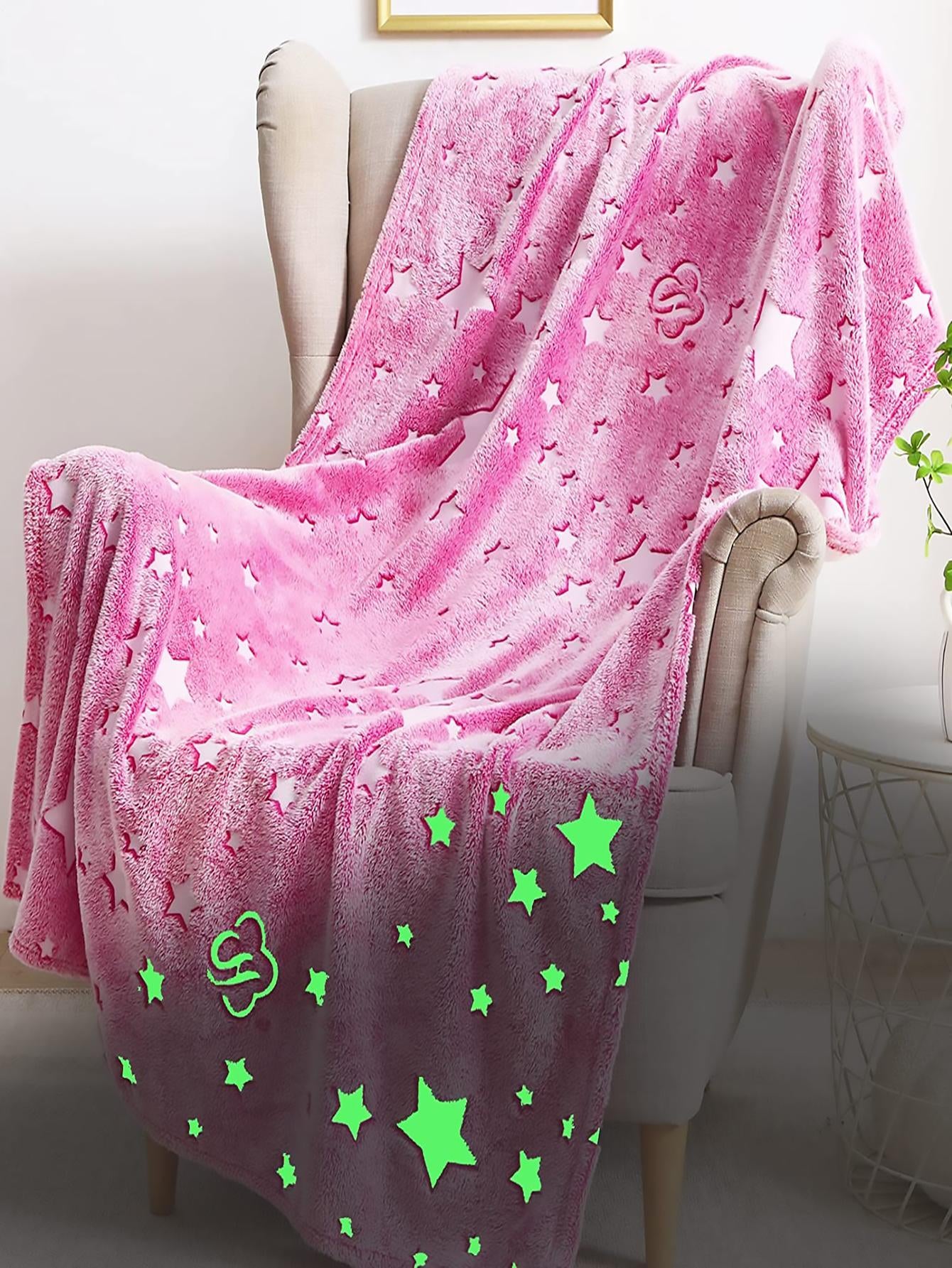 1Pc Star Pattern Blanket, Modern Flannelette Glow in the Dark Blanket for Bed