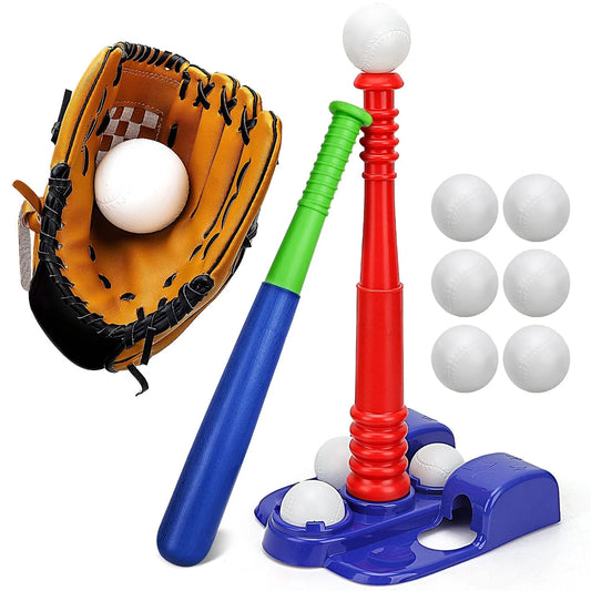 - T-Ball Sets for Kids 3-5 - Tee Ball Set - Tball Set for Kids 5-8 - Toddler Baseball Toys Tball T Ball Bat Tee Ball Outdoor Toddler Toys 6 T-Balls and Toddler Glove Toddler Bat