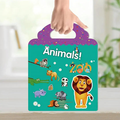 Children Stickers Books Reusable Scenes Stickers for Kids Animal Paradise Marine Life My Body Baby Education Puzzle Stickers