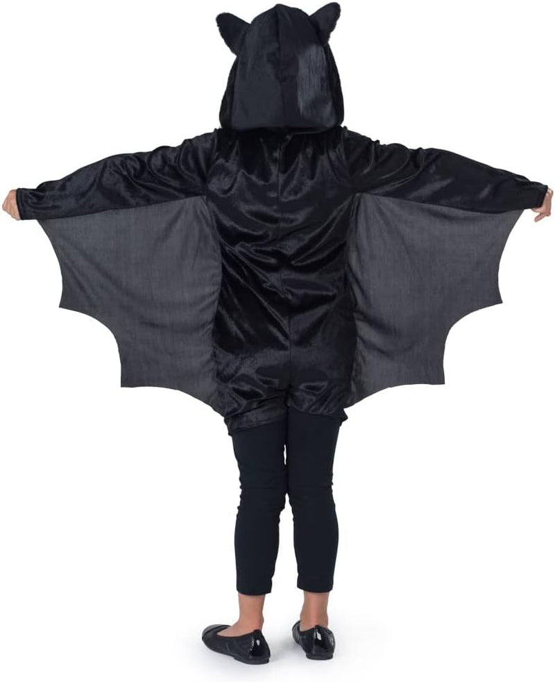 Bat Costume for Kids - Halloween Vampire Bat Costume for Girls - Black Bat Onesie with Wings