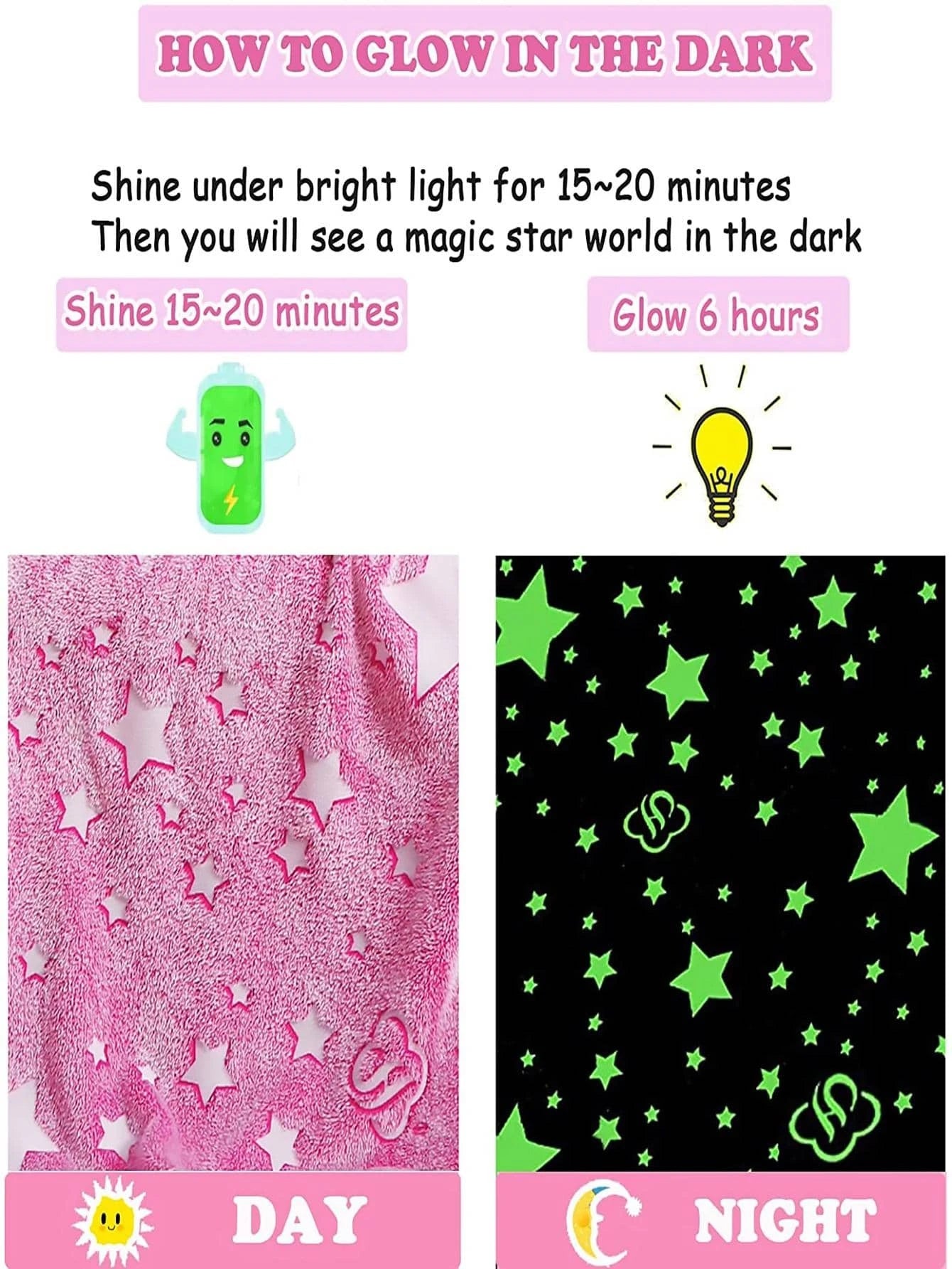 1Pc Star Pattern Blanket, Modern Flannelette Glow in the Dark Blanket for Bed