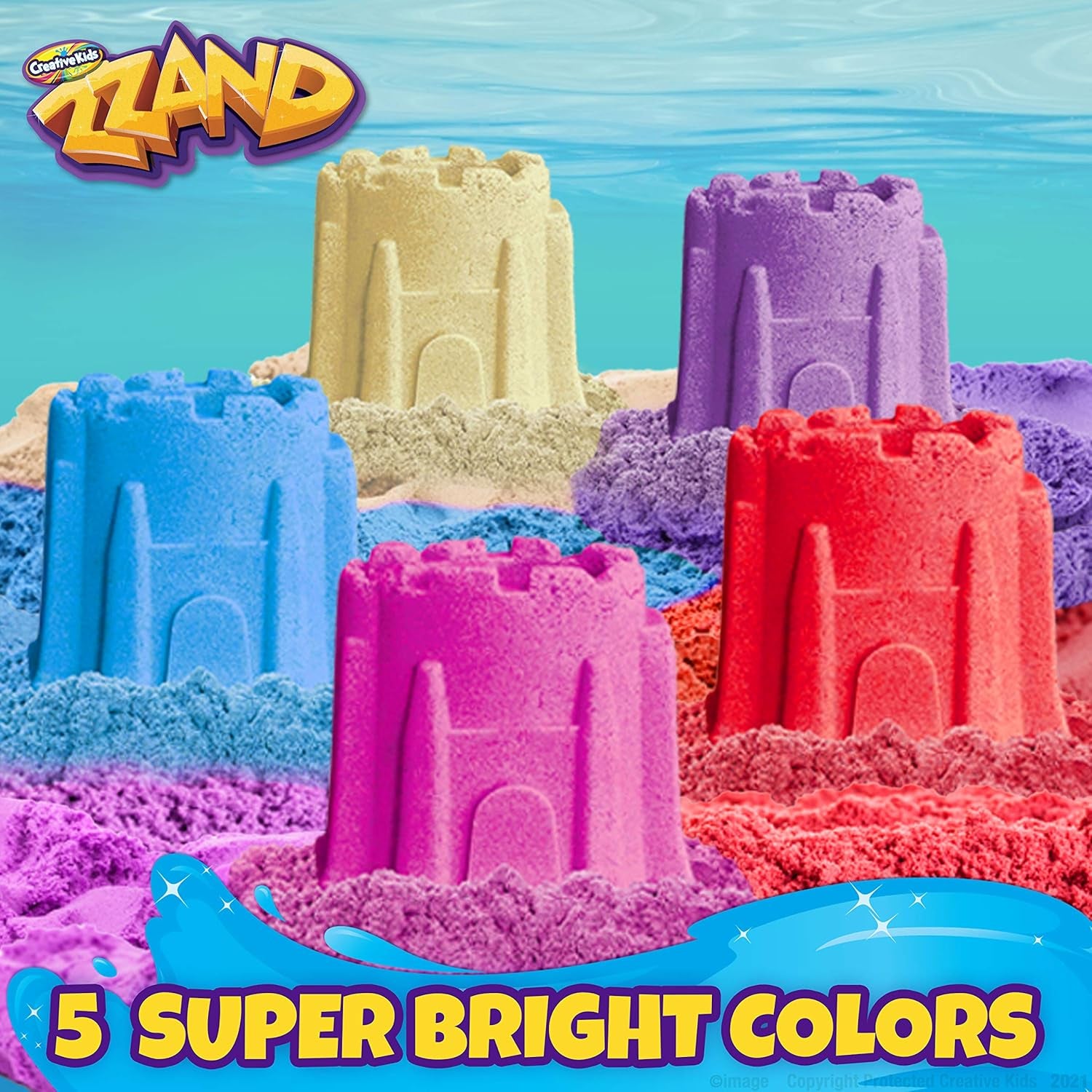 Hydro Zzand Play Sand Art Kit – 10 Individual Colored Castle Molded Bulk Pack – Satisfying Sensory Art – Therapeutic Sand Party Favor Birthday Gift for Boys & Girls 3+