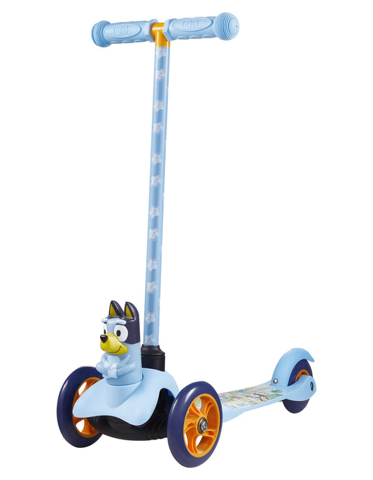 Ride-N-Glide Buddies 3D Toddler Scooter, 3 Wheel Kick Scooter for Kids Ages 3+, Blue