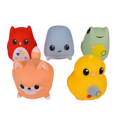 5 Count Pack Light up Animal Bath Toys, Ages 6+ Months, Unisex