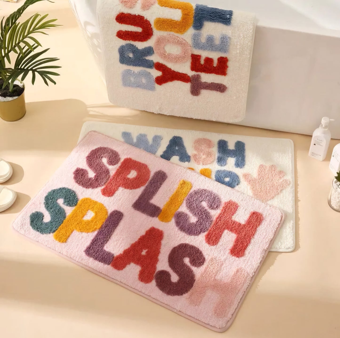 Soft Absorbent Microfiber Educational Bath Mat