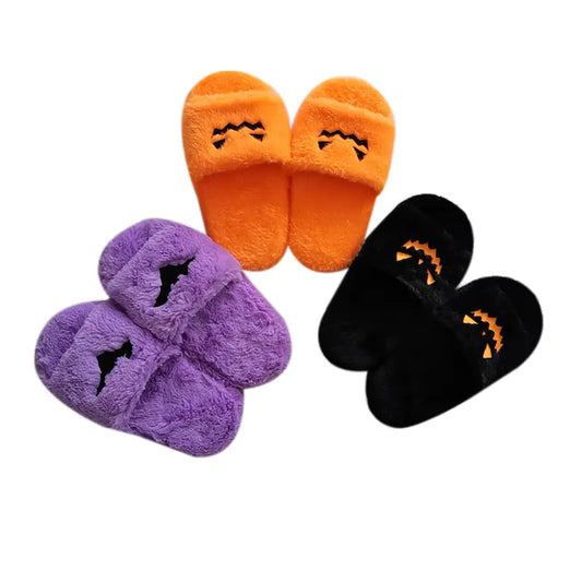 Pumpkin and Bat Slippers