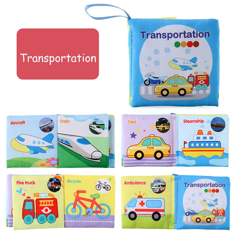 Baby Cloth Books Enlightenment Early Educational Toys Kids Fruits Animal Numbers Food Cognitive Book for Toddlers 0-36 Month