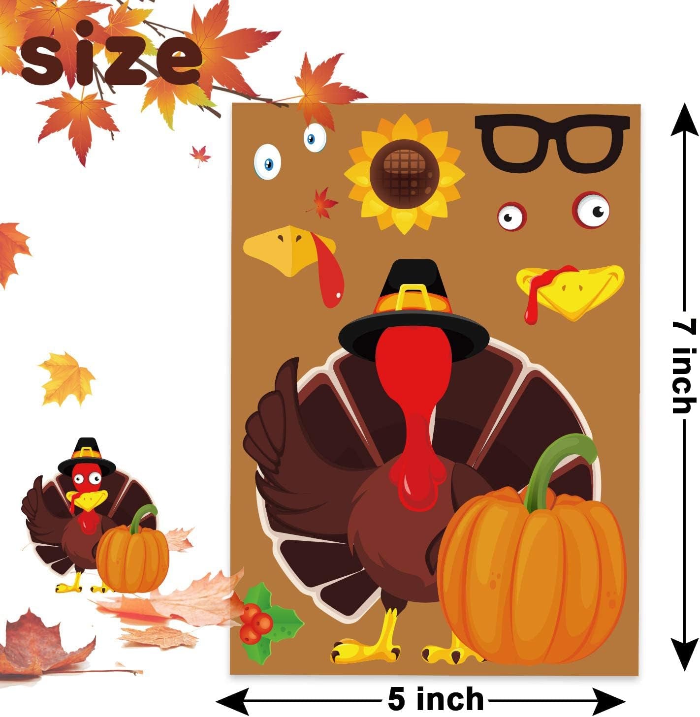 Thanksgiving Activities for Kids Thanksgiving Stickers for Kids Thanksgiving Gi Fts for Kids Make a Turkey Stickers Thanksgiving Crafts for Kids 30 PCS Turkey Face Stickers for Kids