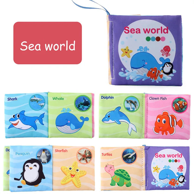 Baby Cloth Books Enlightenment Early Educational Toys Kids Fruits Animal Numbers Food Cognitive Book for Toddlers 0-36 Month