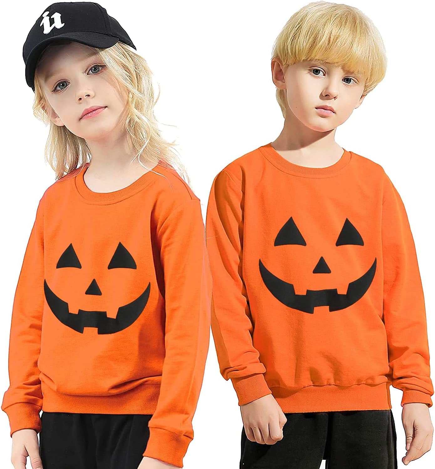 Toddler Boys Girls Sweatshirt Halloween Pumpkin Shirt Long Sleeve Glow in Dark Skeleton Tops