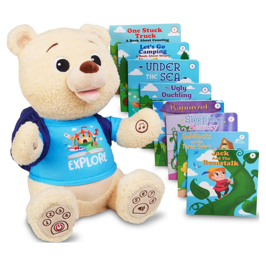 Interactive Learning Bear, Recites 8 Stories, Sings 6 Songs, Baby and Toddler Toys