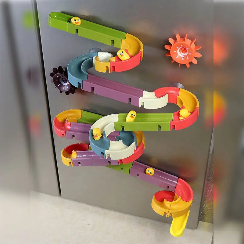 Baby DIY Assembling Track Slide Suction Cup Toys Bath Tub Toys Baby Bathroom Bathtub Shower Toy Set Duck Water Toys for Children