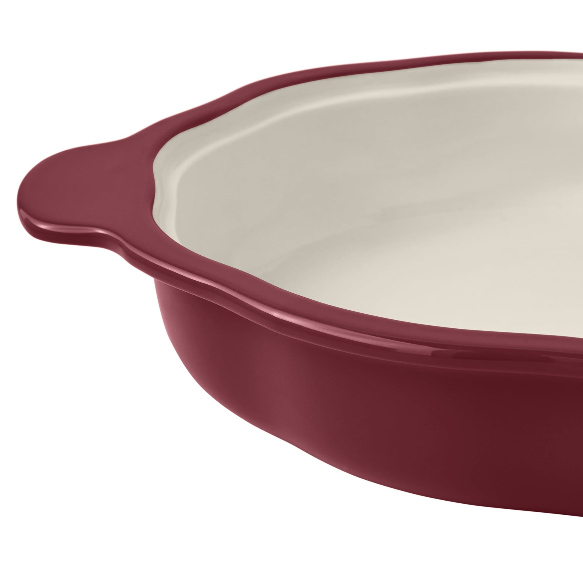 10-Inch Pumpkin Stoneware Pie Baking Dish with Lid, Merlot