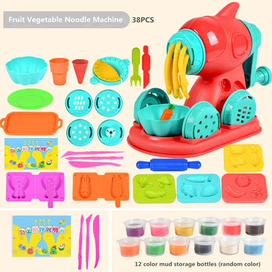 Kids Color Clay Noodle Machine Ice Cream DIY Simulation Play House Toy Set Plasticine Mold Tool Production Toys