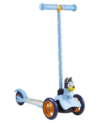 Ride-N-Glide Buddies 3D Toddler Scooter, 3 Wheel Kick Scooter for Kids Ages 3+, Blue