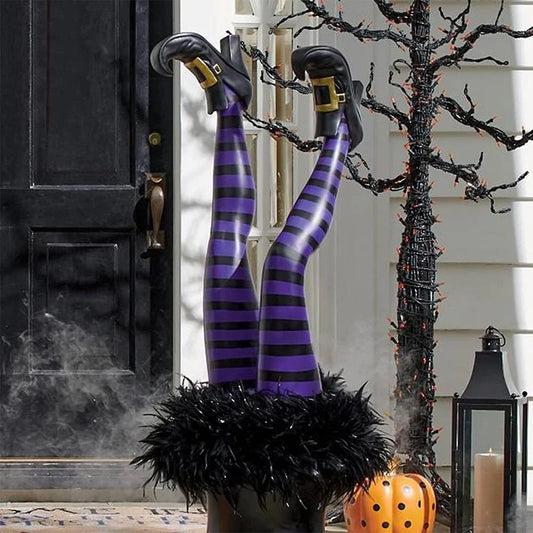 Wicked Witch Leg, Halloween Witch Craft, Best Halloween Decor, Stuffed Witch Halloween Decorations for Outdoor, Indoor Decor