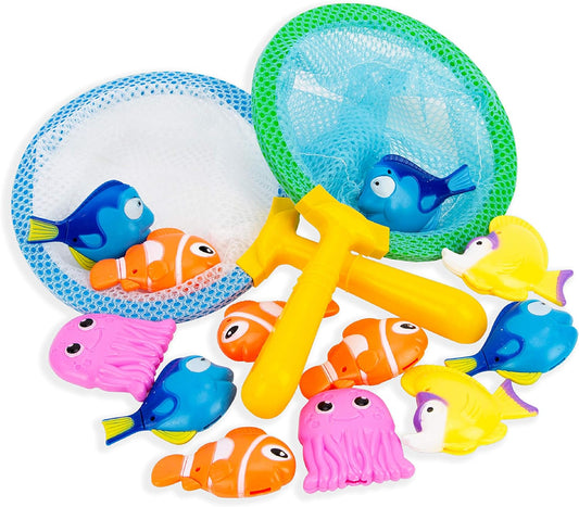 Dive & Grab Fishing Game Set - 14 Pc Sinking Bath Toys for Kids - Water Games & Bath Toys for Toddlers!