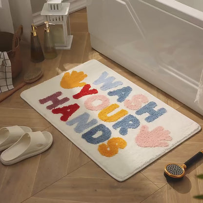 Soft Absorbent Microfiber Educational Bath Mat